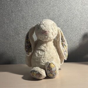 Jellycat White Floral-Eared Plush Bunny